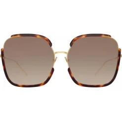 Linda Farrow - Natalia Oversized Sunglasses in Tortoiseshell - LFL1210C2SUN - Linda Farrow Eyewear - Avvenice
