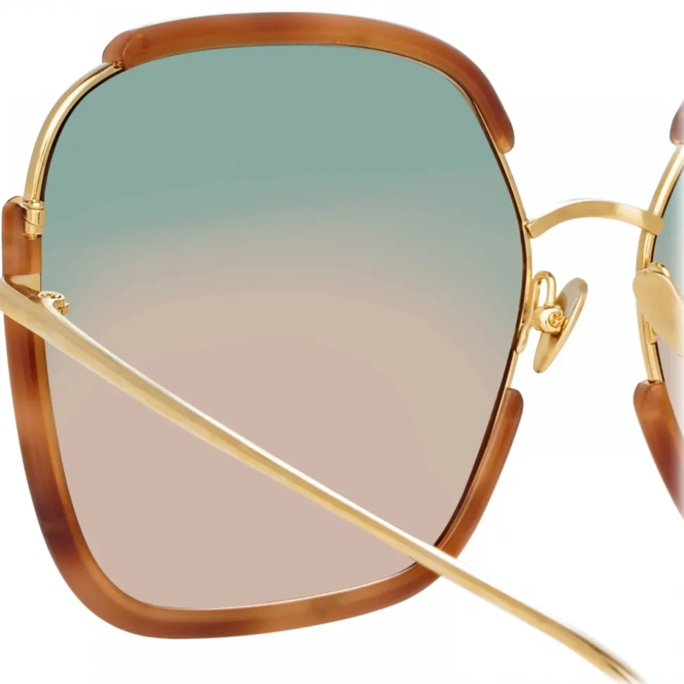 Linda Farrow - Natalia Oversized Sunglasses in Horn - LFL1210C3SUN - Linda Farrow Eyewear - Avvenice