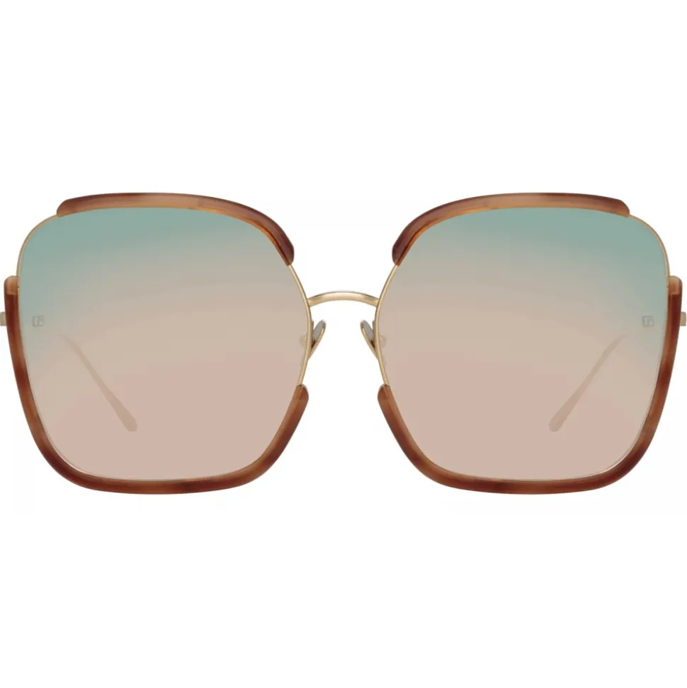 Linda Farrow - Natalia Oversized Sunglasses in Horn - LFL1210C3SUN - Linda Farrow Eyewear - Avvenice
