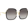 Linda Farrow - Natalia Oversized Sunglasses in Black - LFL1210C1SUN - Linda Farrow Eyewear - Avvenice