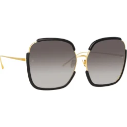 Linda Farrow - Natalia Oversized Sunglasses in Black - LFL1210C1SUN - Linda Farrow Eyewear - Avvenice