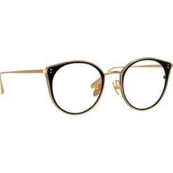 Linda Farrow - Neusa Oval Optical Glasses in Yellow Gold - LFL1420C1OPT - Linda Farrow Eyewear - Avvenice