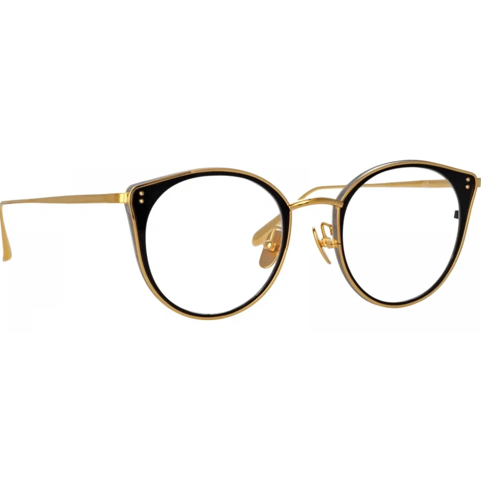 Linda Farrow - Neusa Oval Optical Glasses in Yellow Gold - LFL1420C1OPT - Linda Farrow Eyewear - Avvenice