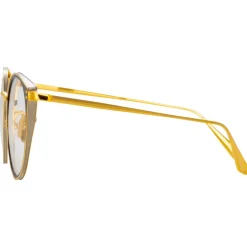 Linda Farrow - Neusa Oval Optical Glasses in Yellow Gold - LFL1420C1OPT - Linda Farrow Eyewear - Avvenice