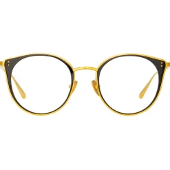 Linda Farrow - Neusa Oval Optical Glasses in Yellow Gold - LFL1420C1OPT - Linda Farrow Eyewear - Avvenice