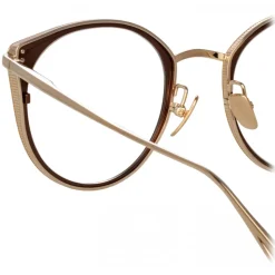 Linda Farrow - Neusa Oval Optical Glasses in Light Gold - LFL1420C3OPT - Linda Farrow Eyewear - Avvenice