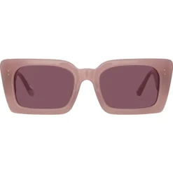 Linda Farrow - Nieve Rectangular Sunglasses in Lilac - LFL1297C8SUN - Linda Farrow Eyewear - Avvenice