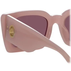 Linda Farrow - Nieve Rectangular Sunglasses in Lilac - LFL1297C8SUN - Linda Farrow Eyewear - Avvenice