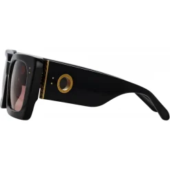 Linda Farrow - Nieve Rectangular Sunglasses in Black Wine - LFL1297C5SUN - Linda Farrow Eyewear - Avvenice