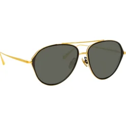Linda Farrow - Noa Aviator Sunglasses in Yellow Gold - LFL1319C1SUN - Linda Farrow Eyewear - Avvenice