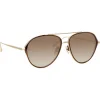 Linda Farrow - Noa Aviator Sunglasses in Light Gold - LFL1319C2SUN - Linda Farrow Eyewear - Avvenice