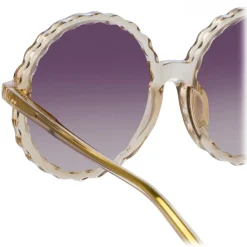 Linda Farrow - Nova Round Sunglasses in Ash - LFL1354C3SUN - Linda Farrow Eyewear - Avvenice