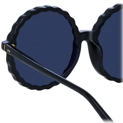 Linda Farrow - Nova Round Sunglasses in Black - LFL1354C1SUN - Linda Farrow Eyewear - Avvenice