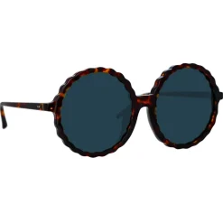Linda Farrow - Nova Round Sunglasses in Tortoiseshell - LFL1354C2SUN - Linda Farrow Eyewear - Avvenice