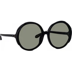 Linda Farrow - Otavia Oversized Sunglasses in Black - LFL1356C1SUN - Linda Farrow Eyewear - Avvenice