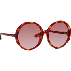Linda Farrow - Otavia Oversized Sunglasses in Amber Tortoiseshell - LFL1356C3SUN - Linda Farrow Eyewear - Avvenice