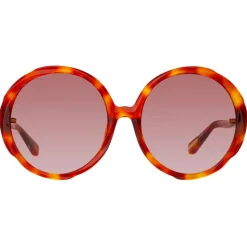 Linda Farrow - Otavia Oversized Sunglasses in Amber Tortoiseshell - LFL1356C3SUN - Linda Farrow Eyewear - Avvenice