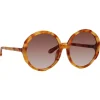 Linda Farrow - Otavia Oversized Sunglasses in Saffron Tortoiseshell - LFL1356C2SUN - Linda Farrow Eyewear - Avvenice