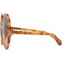 Linda Farrow - Otavia Oversized Sunglasses in Saffron Tortoiseshell - LFL1356C2SUN - Linda Farrow Eyewear - Avvenice