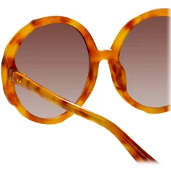 Linda Farrow - Otavia Oversized Sunglasses in Saffron Tortoiseshell - LFL1356C2SUN - Linda Farrow Eyewear - Avvenice