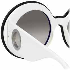 Linda Farrow - Paco Rabanne Donyale Oversized Sunglasses in Black White - LFL1120C5SUN - Linda Farrow Eyewear - Avvenice