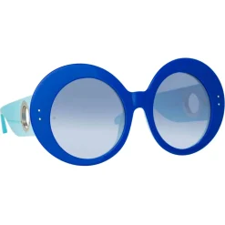 Linda Farrow - Paco Rabanne Donyale Oversized Sunglasses in Blue - LFL1120C6SUN - Linda Farrow Eyewear - Avvenice