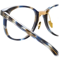 Linda Farrow - Palla D-Frame Optical Glasses in Blue Tortoiseshell - LFL1277C6OPT - Linda Farrow Eyewear - Avvenice