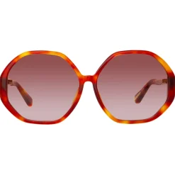 Linda Farrow - Paloma Hexagon Sunglasses in Amber - LFL1415C2SUN - Linda Farrow Eyewear - Avvenice
