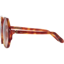 Linda Farrow - Paloma Hexagon Sunglasses in Amber - LFL1415C2SUN - Linda Farrow Eyewear - Avvenice