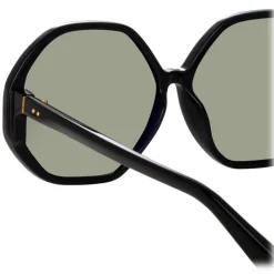 Linda Farrow - Paloma Hexagon Sunglasses in Black - LFL1415C1SUN - Linda Farrow Eyewear - Avvenice