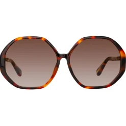 Linda Farrow - Paloma Hexagon Sunglasses in Tortoiseshell - LFL1415C2SUN - Linda Farrow Eyewear - Avvenice