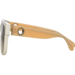 Linda Farrow - Perry D-Frame Sunglasses in White - LFL1429C3SUN - Linda Farrow Eyewear - Avvenice