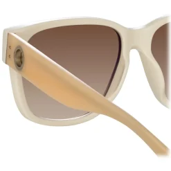 Linda Farrow - Perry D-Frame Sunglasses in White - LFL1429C3SUN - Linda Farrow Eyewear - Avvenice
