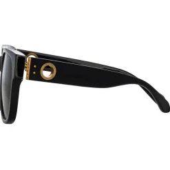 Linda Farrow - Perry D-Frame Sunglasses in Black - LFL1429C1SUN - Linda Farrow Eyewear - Avvenice