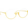 Linda Farrow - Rae Cat Eye Optical Glasses in Yellow Gold - LFL1144C5OPT - Linda Farrow Eyewear - Avvenice