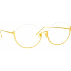 Linda Farrow - Rae Cat Eye Optical Glasses in Yellow Gold - LFL1144C5OPT - Linda Farrow Eyewear - Avvenice