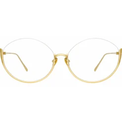 Linda Farrow - Rae Cat Eye Optical Glasses in Yellow Gold - LFL1144C5OPT - Linda Farrow Eyewear - Avvenice