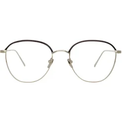Linda Farrow - Raif Square Optical Glasses in White Gold Black - LFL819C9OPT - Linda Farrow Eyewear - Avvenice