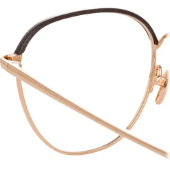Linda Farrow - Raif Square Optical Glasses in Rose Gold Brown - LFL819C10OPT - Linda Farrow Eyewear - Avvenice