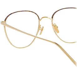 Linda Farrow - Raif Square Optical Glasses in Light Gold Tortoiseshell - LFL819C26OPT - Linda Farrow Eyewear - Avvenice