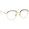 Linda Farrow - Raif Square Optical Glasses in Yellow Gold Black - LFL819C8OPT - Linda Farrow Eyewear - Avvenice