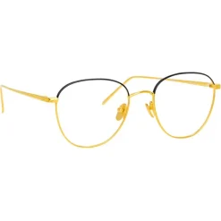 Linda Farrow - Raif Square Optical Glasses in Yellow Gold - LFL819C24OPT - Linda Farrow Eyewear - Avvenice