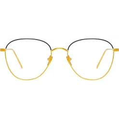 Linda Farrow - Raif Square Optical Glasses in Yellow Gold - LFL819C24OPT - Linda Farrow Eyewear - Avvenice