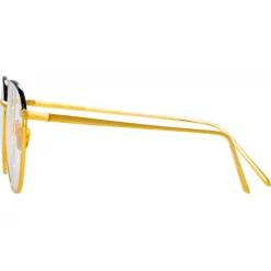 Linda Farrow - Raif Square Optical Glasses in Yellow Gold - LFL819C24OPT - Linda Farrow Eyewear - Avvenice