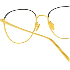Linda Farrow - Raif Square Optical Glasses in Yellow Gold - LFL819C24OPT - Linda Farrow Eyewear - Avvenice