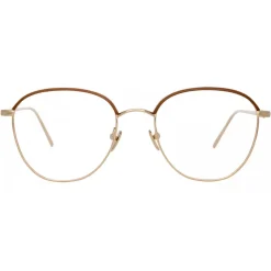 Linda Farrow - Raif Square Optical Glasses in White Gold Black - LFL819C9OPT - Linda Farrow Eyewear - Avvenice