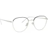 Linda Farrow - Raif Square Optical Glasses in White Gold Black - LFLC819C25OPT - Linda Farrow Eyewear - Avvenice