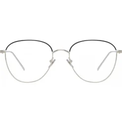 Linda Farrow - Raif Square Optical Glasses in White Gold Black - LFLC819C25OPT - Linda Farrow Eyewear - Avvenice