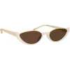 Linda Farrow - Ralph & Russo Robyn Cat Eye Sunglasses in Cream - LFL1169C5SUN - Linda Farrow Eyewear - Avvenice