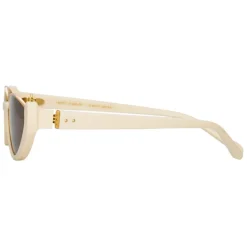 Linda Farrow - Ralph & Russo Robyn Cat Eye Sunglasses in Cream - LFL1169C5SUN - Linda Farrow Eyewear - Avvenice
